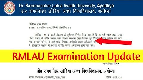 RMLAU Awadh UNIVERSITY MAIN EXAMINATION UPDATE 2021  || BA, BSC, BCOM, MA, MSC, MCOM, #RMLAU