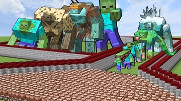 GUARD VILLAGER ARMY DEATHRUN (EVERY ZOMBIE BOSS)