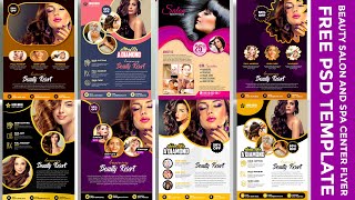 beauty salon flyer design free psd template | beauty salon and spa center flyer design templates screenshot 2