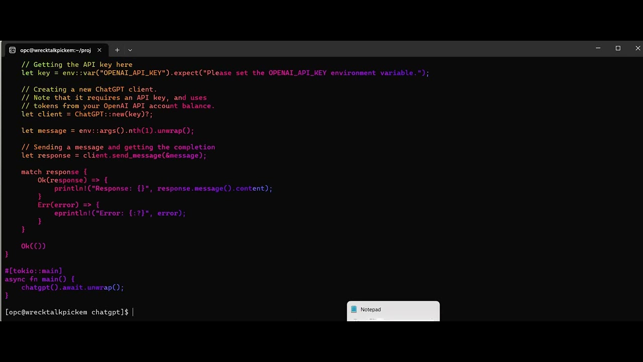 Part 4 Rust Basics ChatGPT command line tool - YouTube