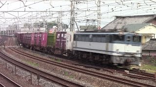 【JR貨物】EF65-2093号機牽引 5087レ有名撮影地を通過(コンテナ満載!)