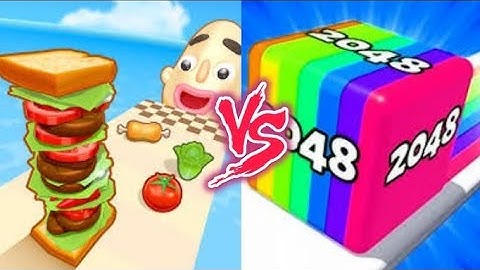 Sandwich Runner VS Jelly Run 2048- All Levels SpeedRun Gameplay Android iOS Ep1