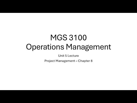 MGS3100 Unit 5 Chapter 8 Lecture