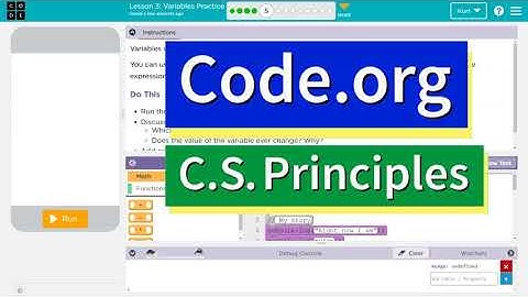 Code.org Lesson 3.4 Variables Practice | Tutorial with Answers | Unit 4 CS Principles