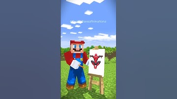 HELP Herobrine DRAW Spider-Man VS Mario & Luigi VS Barbie (Bones - Imagine Dragons) #shorts #bones