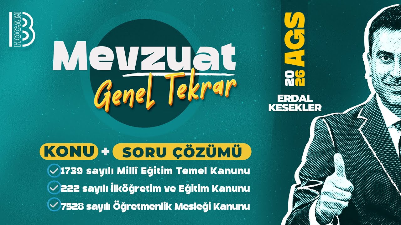 MEB-AGS / Mevzuat - Tek Videoda Genel Tekrar - ''Konular, Püf Noktalar, Taktikler!