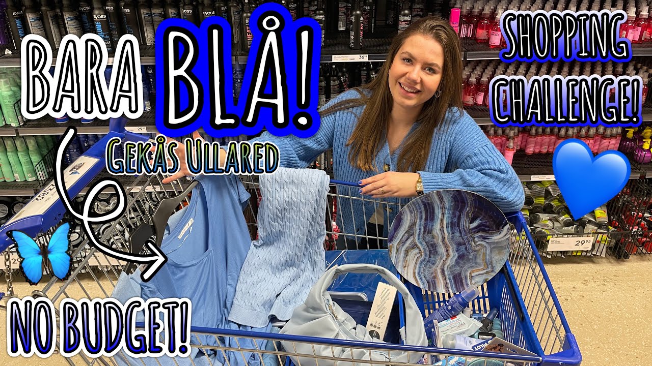 NO BUDGET *BARA BLÅ* SHOPPING CHALLENGE!💙🦋 GEKÅS ULLARED