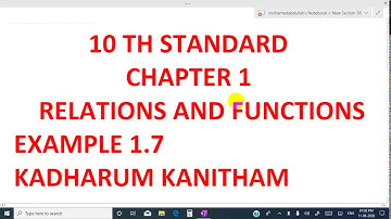 10th std example 1.7 relations and functions chapter1