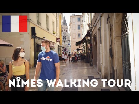 🇫🇷 Nîmes City Center at Daytime | France Walking Tour 4K