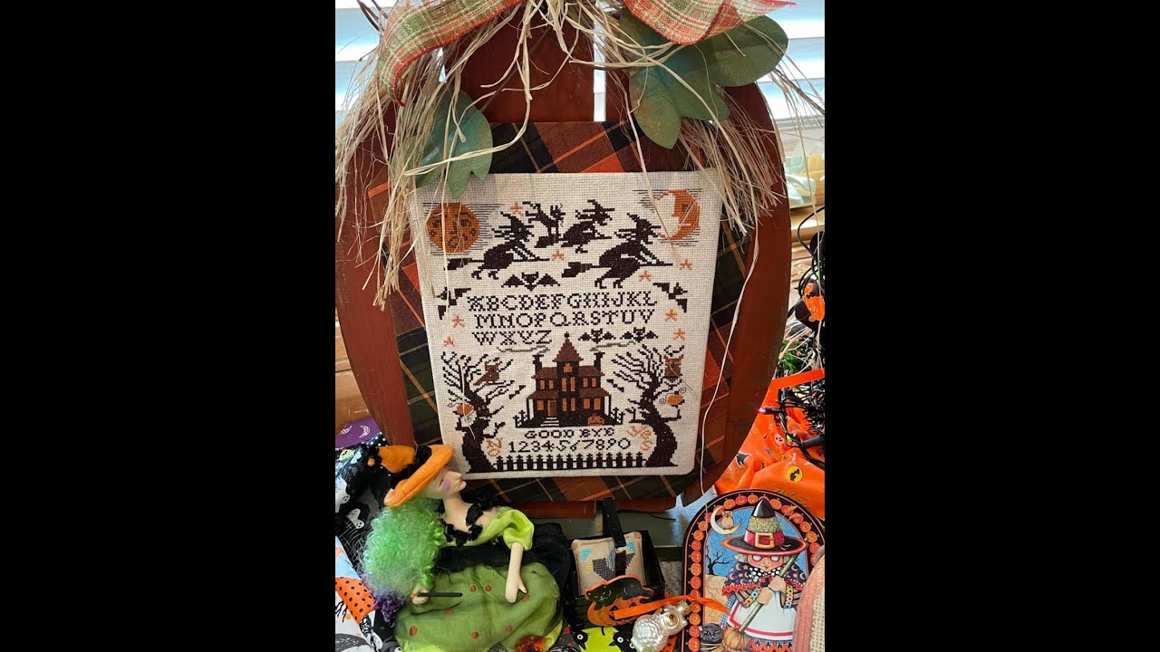 The SABLE Stitchers Flosstube #11 Halloween finishes, wool applique, quilt, WIPS, patterns, retreats