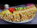 شاورما رمضان اطعم واسرع شاورما عربي مع طريقة خبز الشاورما و التومية