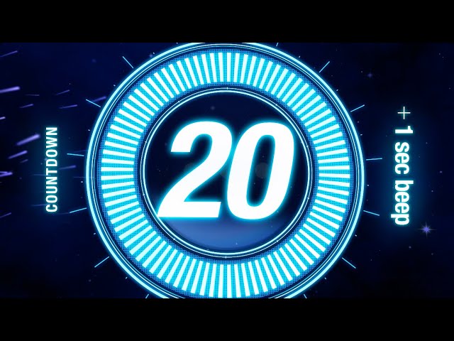 20 seconds Countdown Timer / with Beep Every 1 sec 🔵 