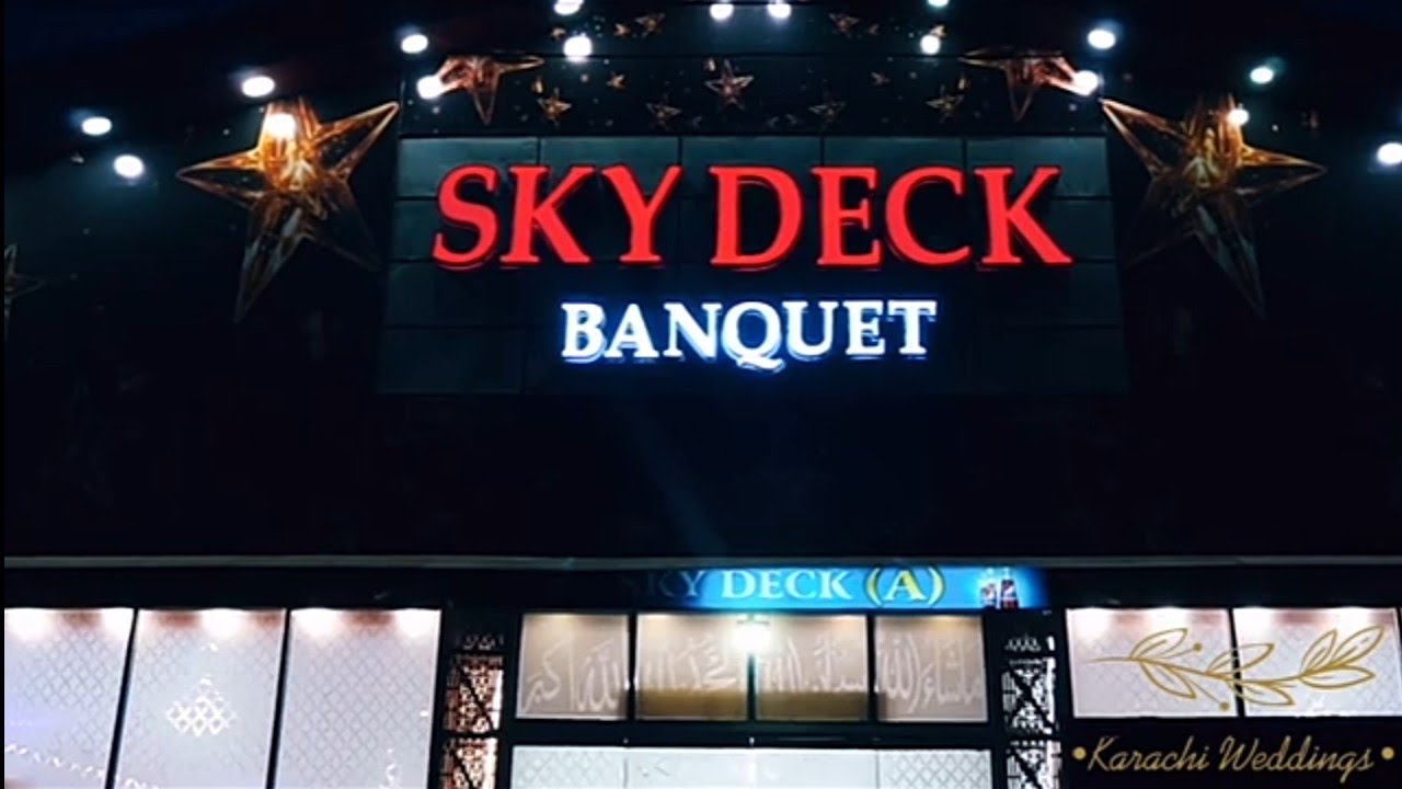 sky deck banquet 5star haideri north nazimabad wedding ceremony setup