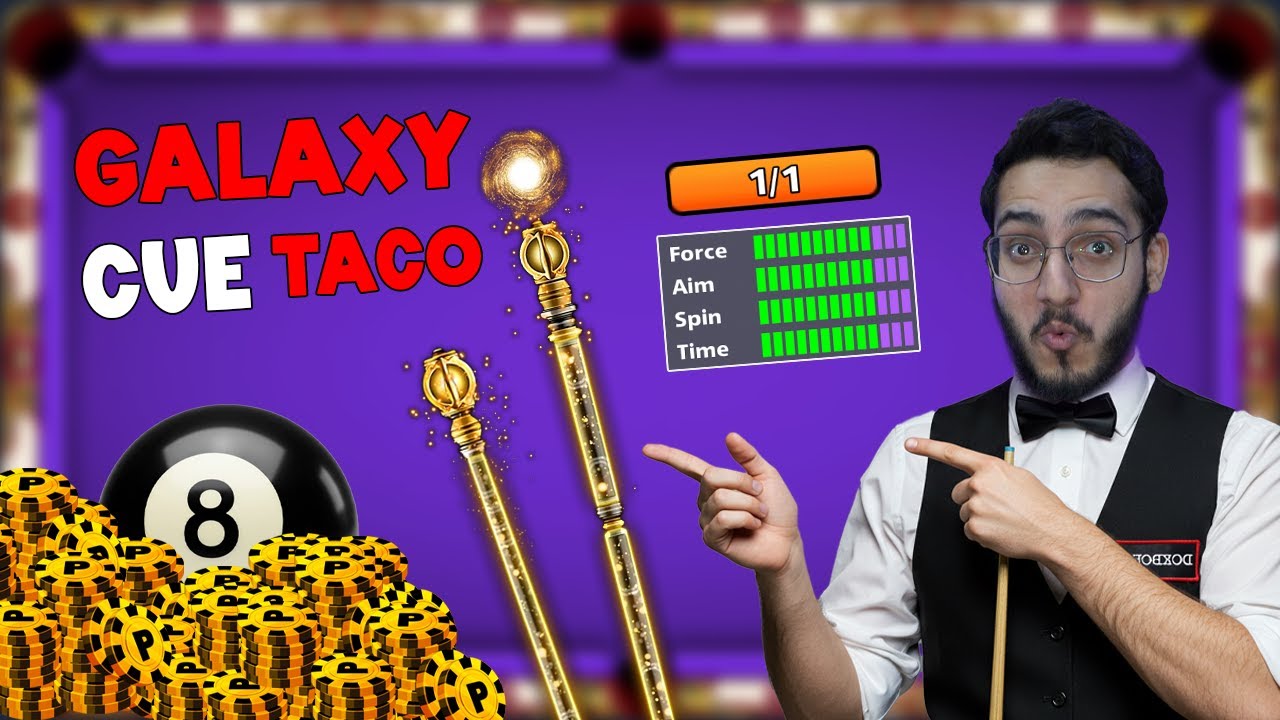 GALAXY CUE LEVEL MAX TACO IN 8 BALL POOL 😱‼️