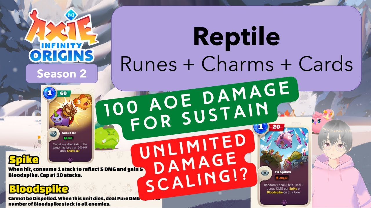 Reptile Cards Runes Charms for Axie Origins Season 2