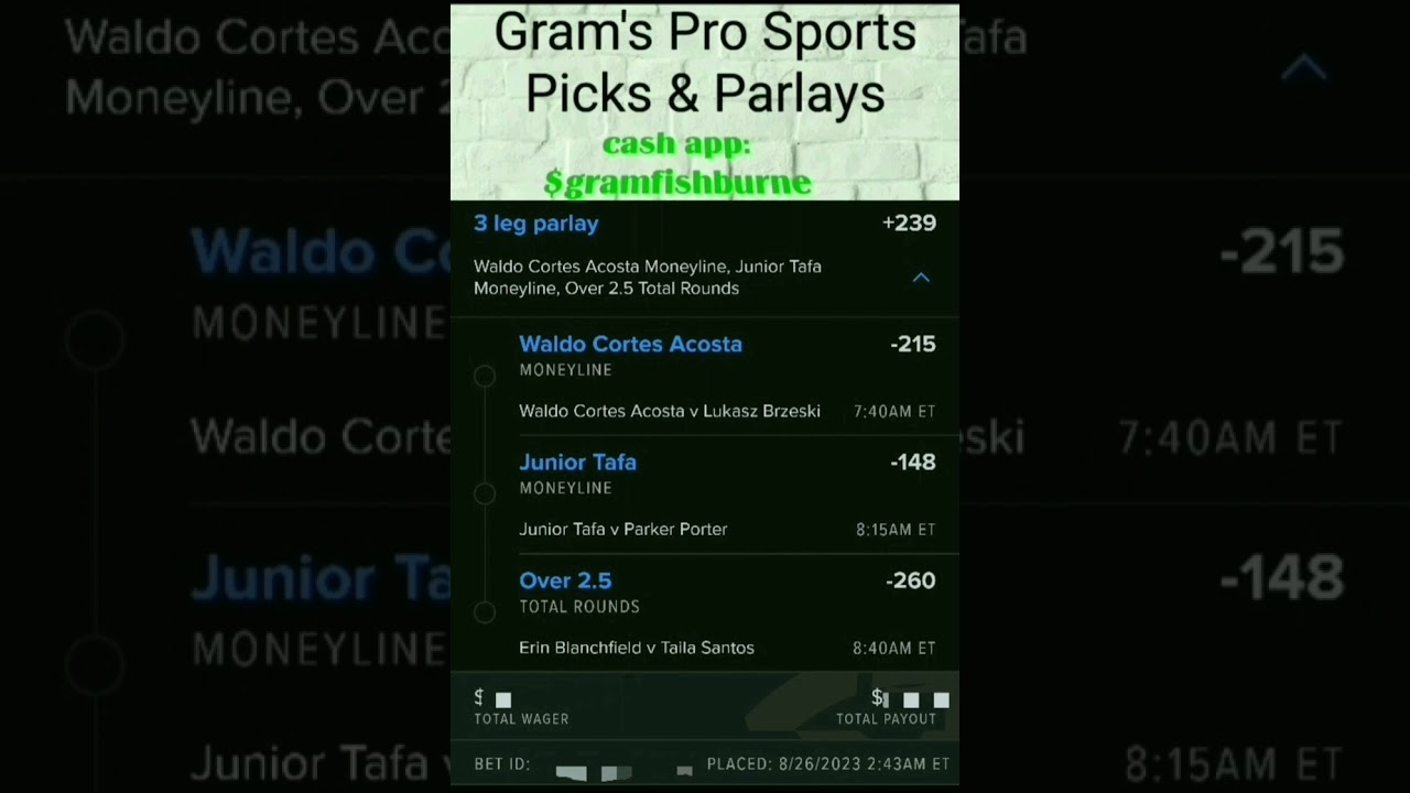 UFC Parlay. UFC Fight Night 225 .8/26/23