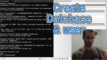 MySQL / MariaDB - Creating a New Database and User