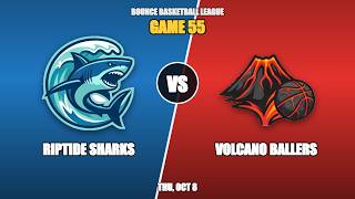 Game 55: RIPTIDE SHARKS vs VOLCANO BALLERS 🏀 | The Bounce Basketball League S1 screenshot 1