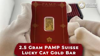 2.5 Gram PAMP Suisse Lucky Cat Gold Bar .9999 Fine (in Assay)