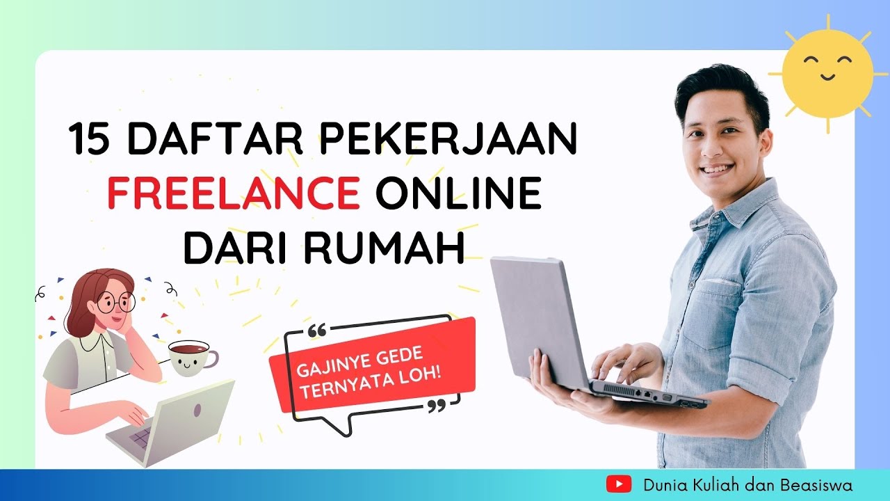 DAFTAR PEKERJAAN FREELANCE ONLINE DARI RUMAH | UNTUK TAMBAHAN INCOME