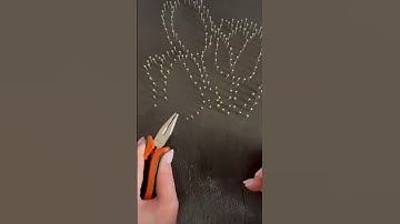 Картина Стрінг АРТ | Етап забивання цвяхів | String ART