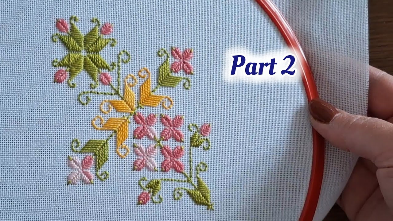 Hand embroidery 🪡  : Beautiful embroidery design for beginners step by step 🥰 