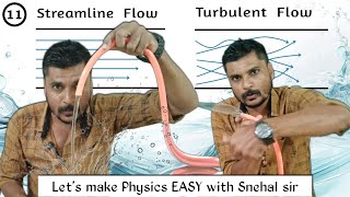 Streamline flow and turbulent flow by snehal sir #physics #fluiddynamics 