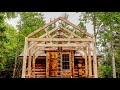 Building a Timber Frame Outdoor Kitchen Alone at My Off Grid Log Cabin