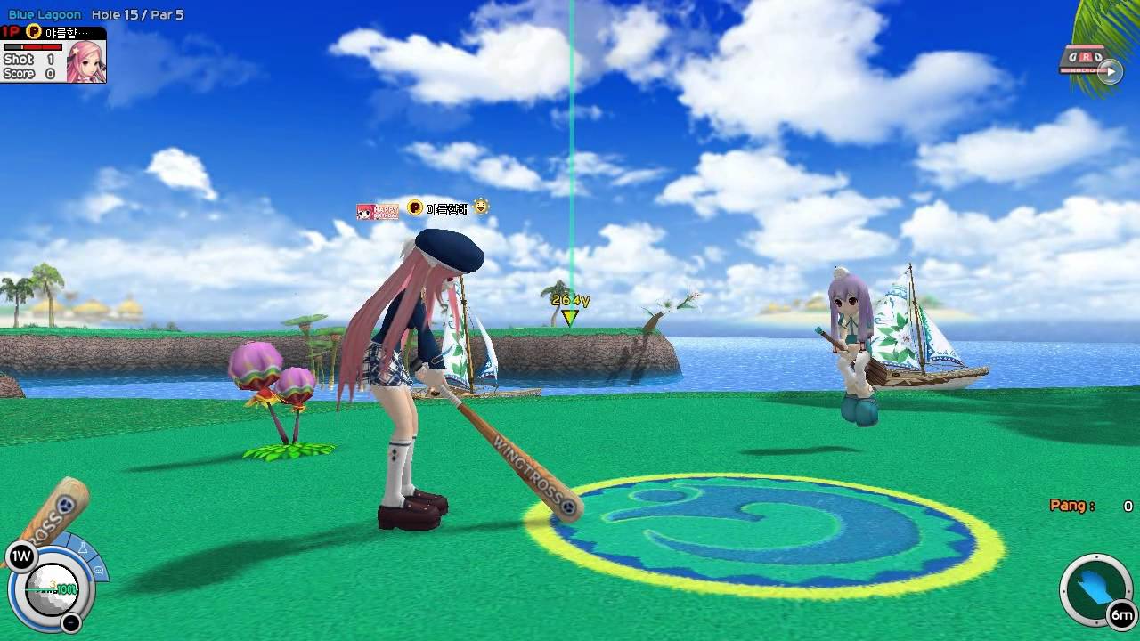 PangYa Tomahawk Blue Lagoon 15 Hole Backspin Tomahawk Hole In One (Beam Dunk).mp4