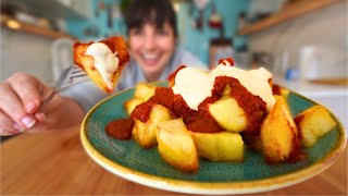 I tried two ways to make Papas Bravas and this was the result!! (spicy potatoes)