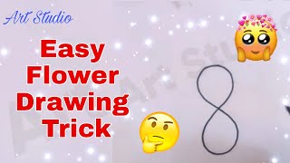 How to draw a Flower Easy/Draw So Cute/Draw from Number 8/Easy Drawing/Easy Drawing for Kids #Shorts