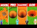 ROUND LAVA TUNNEL HOUSE BUILD CHALLENGE - Minecraft Battle: NOOB vs PRO vs HACKER vs GOD / Animation