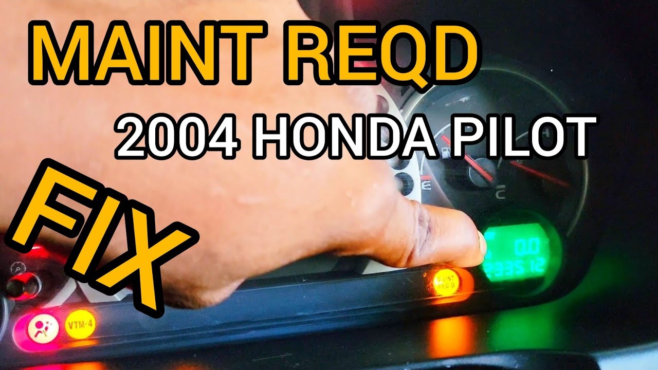 How to - MAINT REQD/ HOW TO RESET MAINTENANCE REQUIRED (2004 HONDA ...