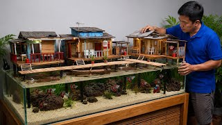 Amazing Floating Fisherman's Village Diorama Above a Real Aquarium | DIY Miniature Aquascape