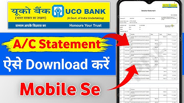Uco bank Account Statement Kaise Nikale | How To Get Uco BAnk Statement  | Uco Bank Statement
