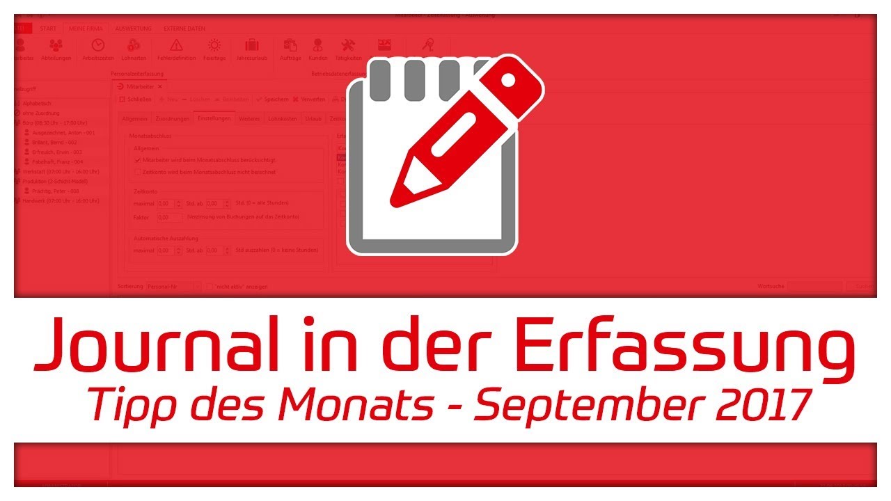 Journal in der Erfassung nutzen - Tipp des Monats | TopKontor Zeiterfassung