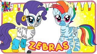 My Little Pony Rarity And Rainbow Dash COLORING AS ZECORA ZEBRAS Coloring Pages How To Color