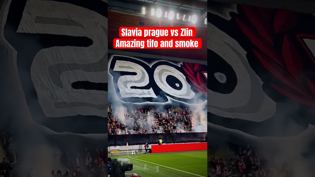 “Slavia Prague Fans’ EPIC Tifo vs Zlín! 🔴⚪ Incredible Ultras Show in Czech Football!” 🇨🇿🔥