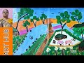 live Beautiful natural village scenery painting and flower painting/