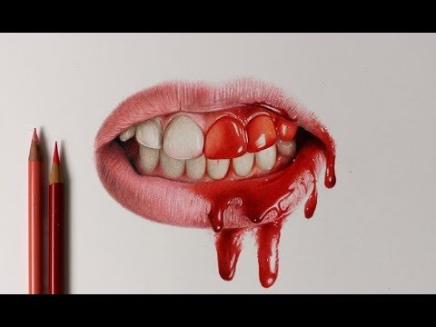 Tutorial: Como desenhar e pintar boca realista com lápis de cor