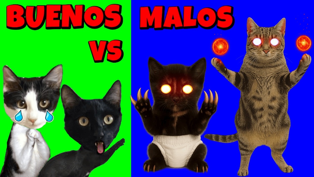 GATITO BEBÉ MALO vs GATO BUENO 😱🔥 la IA MALVADA clonó a mis gatos otra vez 👀🐾