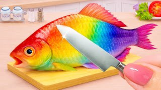 How To Grilled Fish With Vegetables In Mini Kitchen Asmr Cooking Mini Food