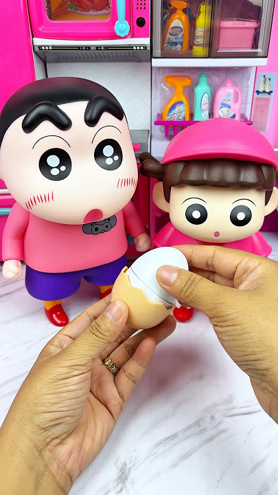 Shin and Nini Eating Egg Set Toys, Satisfying With Unboxing & Review ASMR Videos