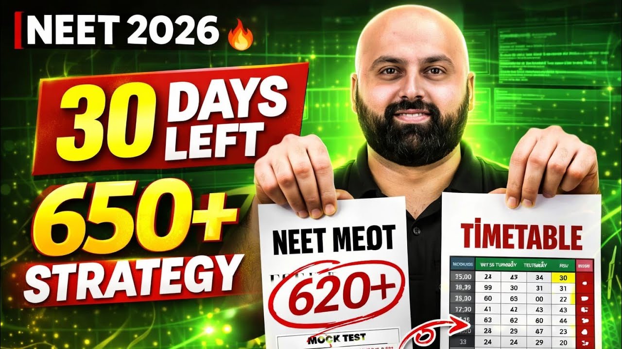 NEET 2026: 1 Month Strategy | How to Score 650+ in Last 30 Days - YouTube