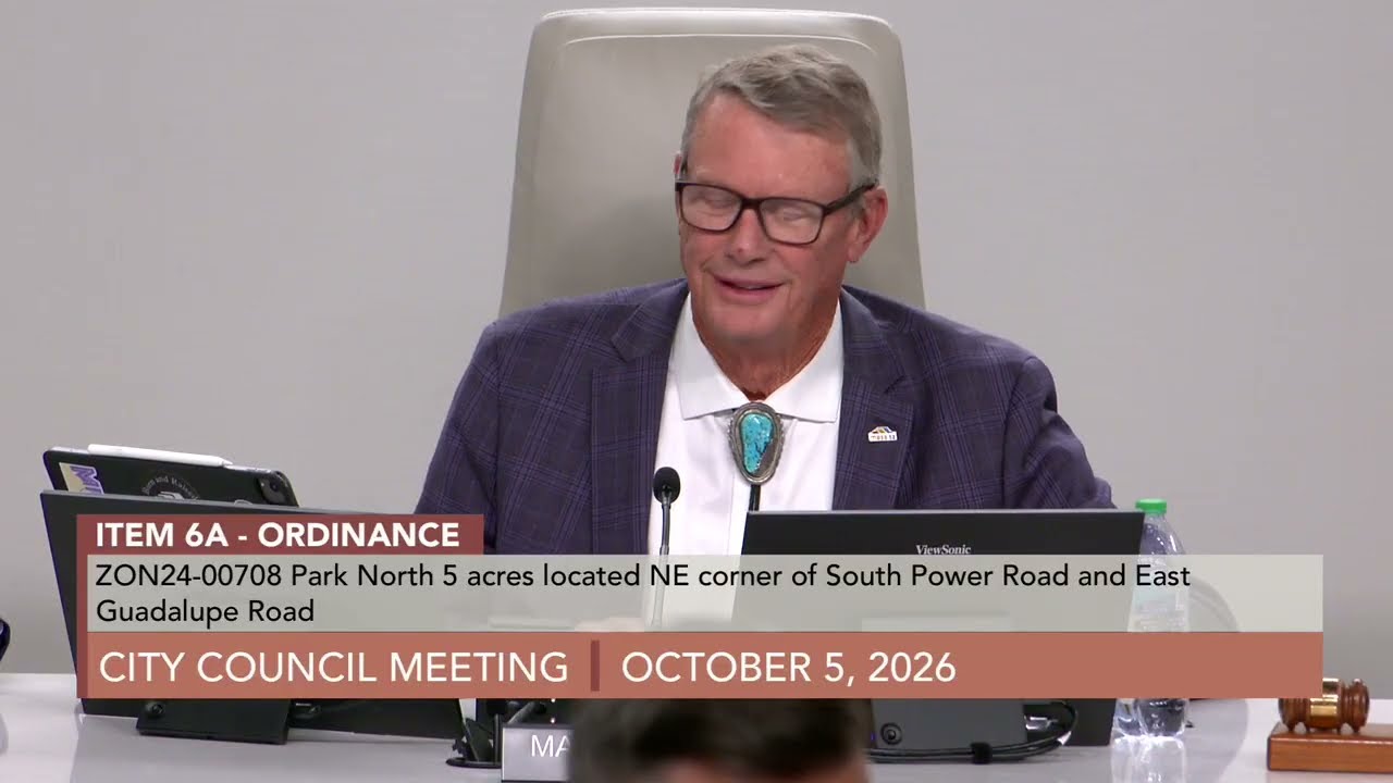 Mesa City Council unanimously approved the 78-unit Park North townhome rezoning and advance-adopted utility rate increases, while fielding significant public