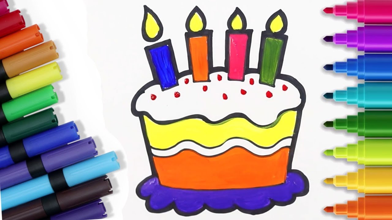 Miniatura Per Casa Delle Bambole - Torta Di Compleanno In Resina Multicolore Scala 1:6, SK057
