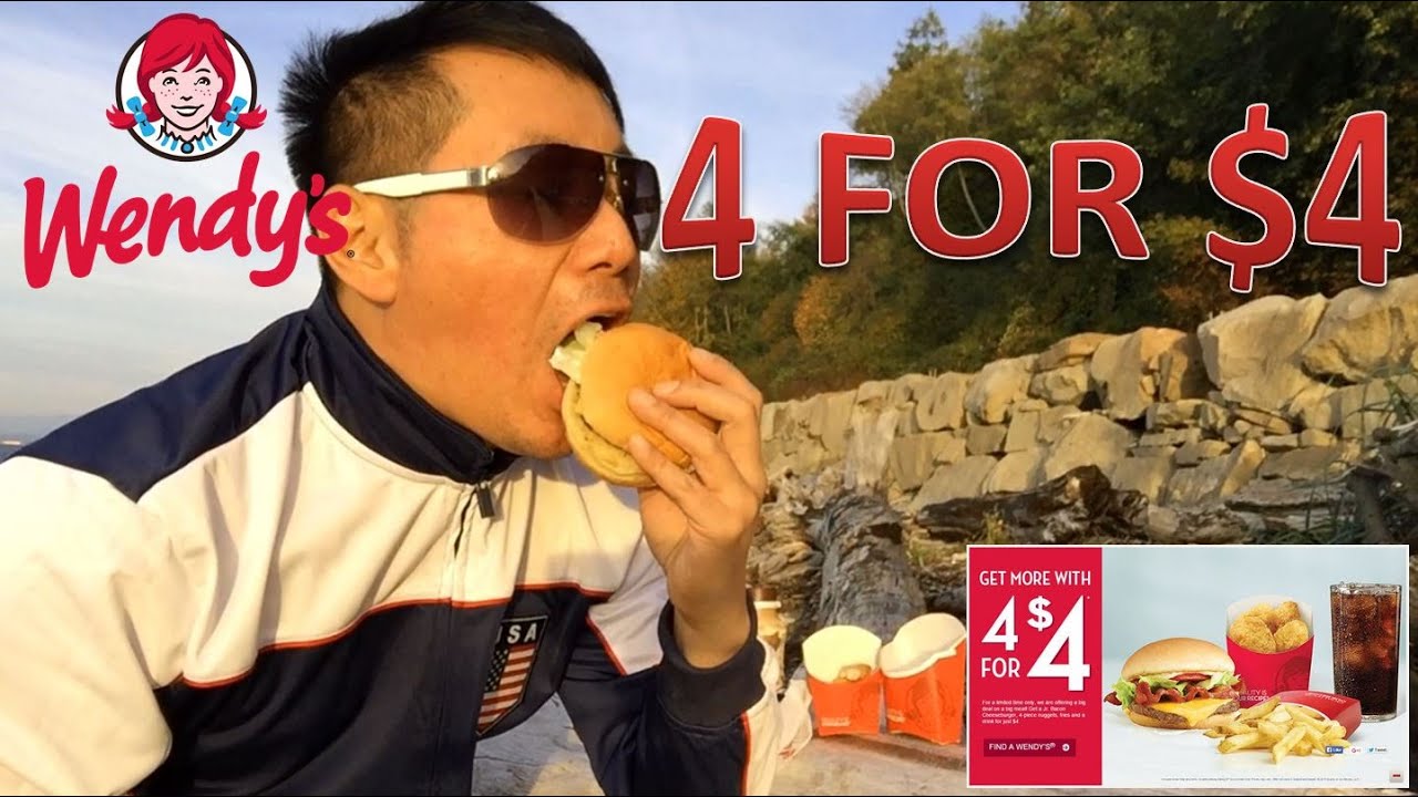 Wendy's 4 For $4 Meal Review - YouTube
