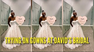 TRYING ON WEDDING GOWNS AT DAVIDS BRIDAL