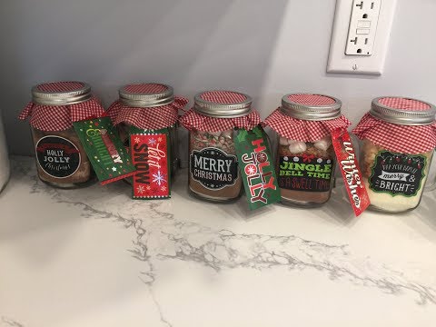 Hot chocolate in a Jar, 5 ways. Christmas homemade gift ideas 🎄 🎁
