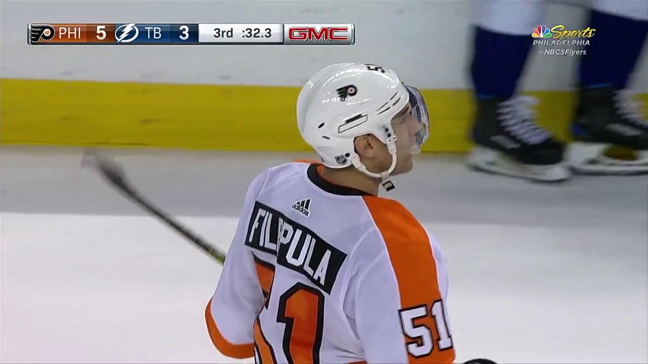 valtteri filppula empty net goal philadelphia flyers vs tampa bay flyers vs tampa bay